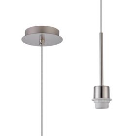 D0904SN  Carrie 12cm Satin Nickel 1 Light E27 Universal Single Pendant (FRAME ONLY), Suitable For A Vast Selection Of Shades